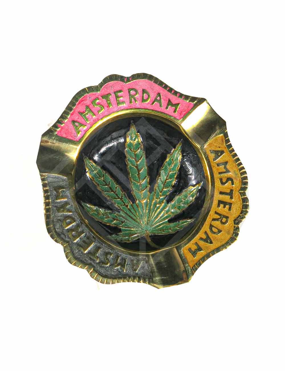 Amsterdam | Leaf Metal Ashtray Mixed colors with leaf Logo