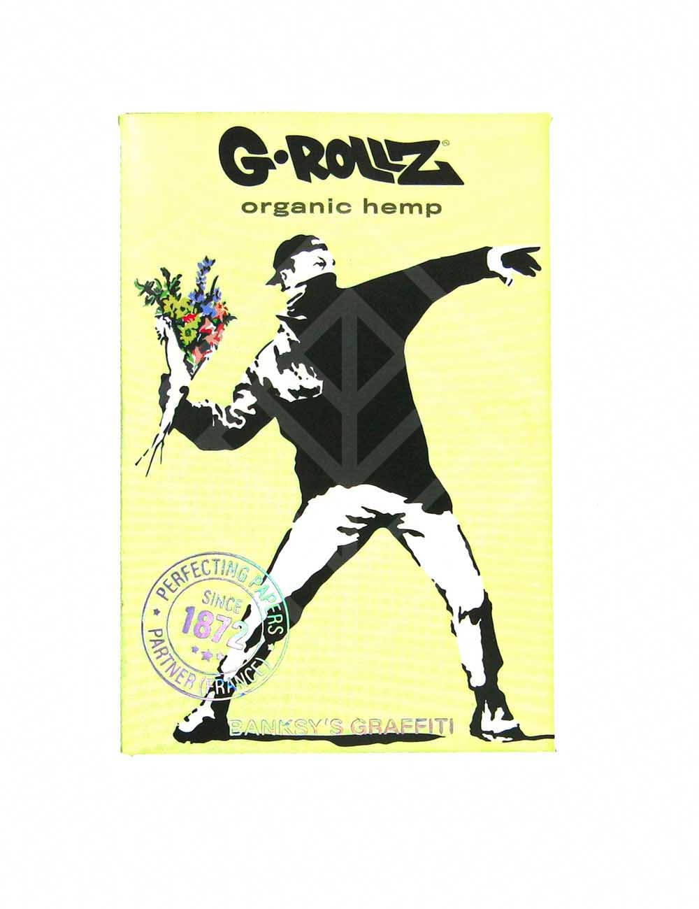 G-ROLLZ | Banksy's Graffiti - Organic Hemp Extra Thin - 50 '1¼' Papers + Tips