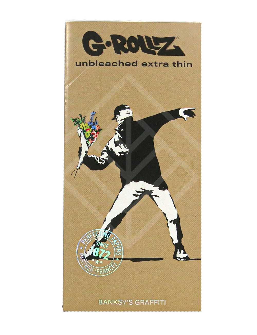 G-ROLLZ | Banksy's Graffiti KS Set 2 - Unbleached Extra Thin - 50 KS Papers + Tips & Tray