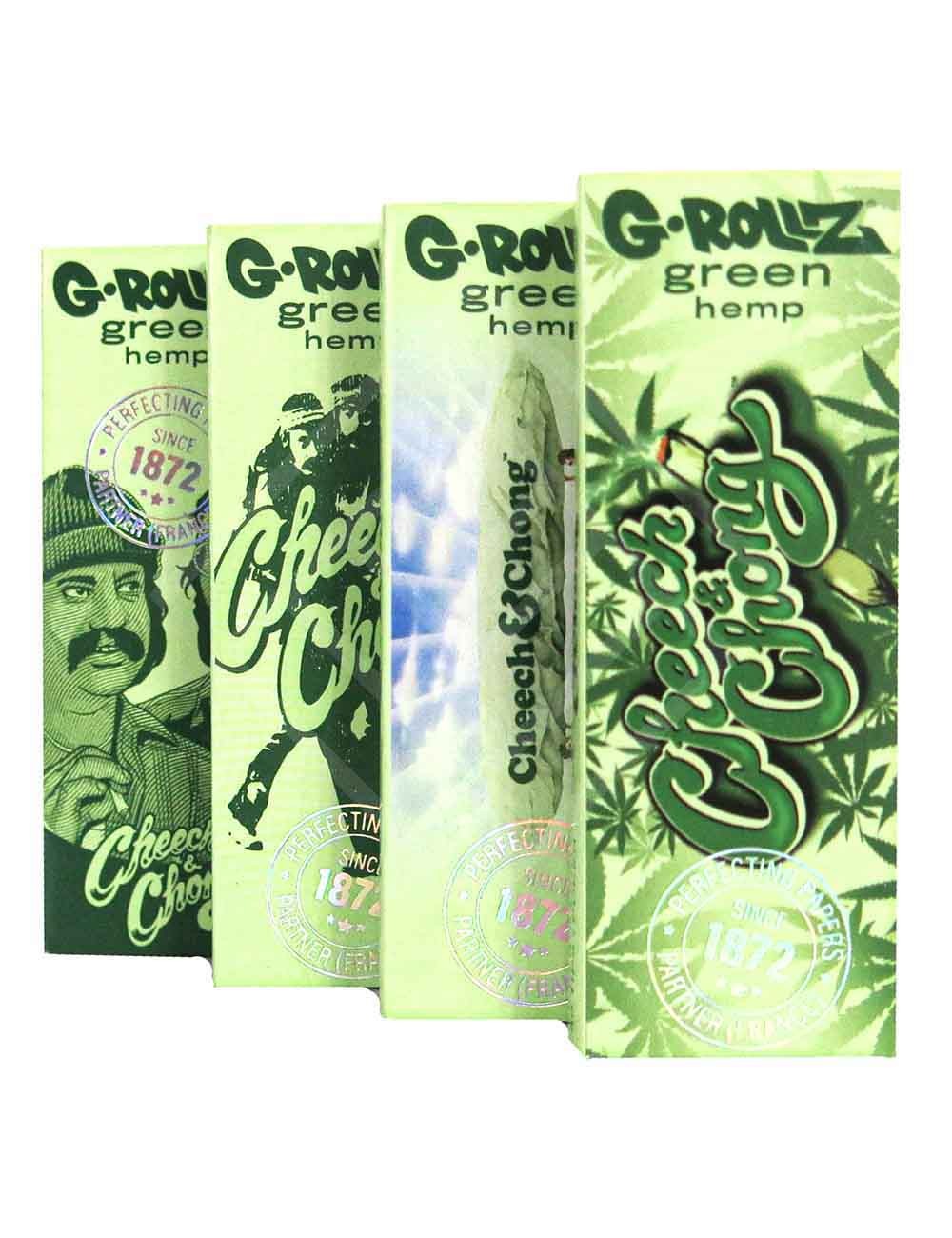 G-ROLLZ | Cheech & Chong(TM) - Organic Green Hemp - 50 '1¼' Papers + Tips
