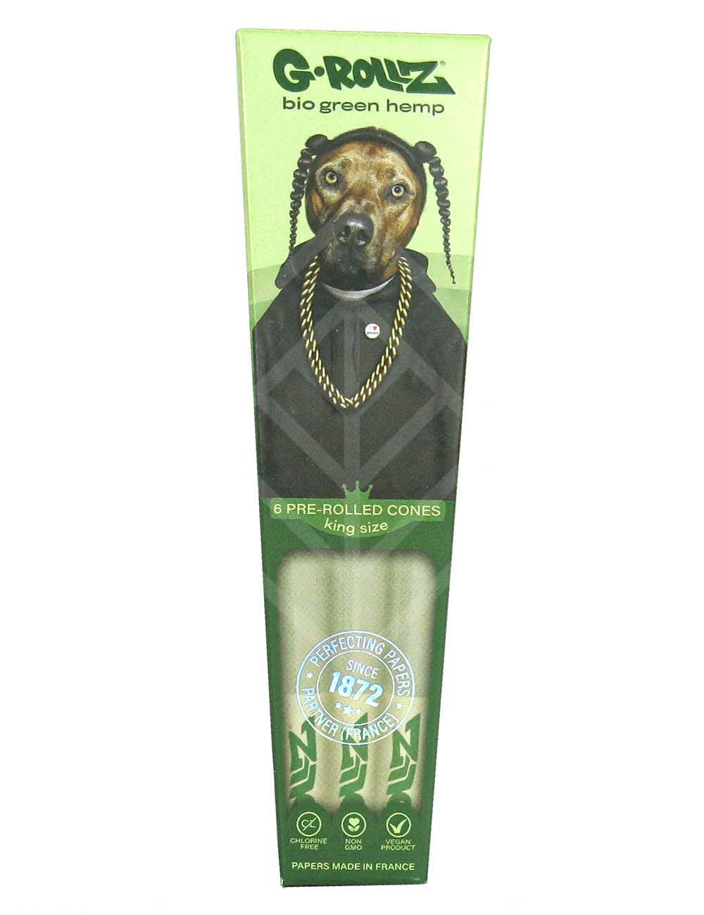 G-ROLLZ | Pets Rock - Organic Green Hemp - 6 KS Cones In Each Pack