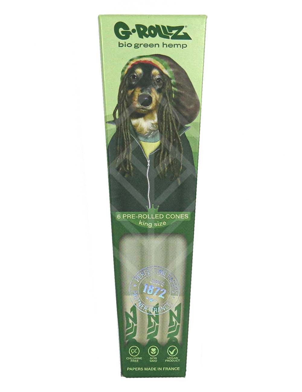 G-ROLLZ | Pets Rock - Organic Green Hemp - 6 KS Cones In Each Pack