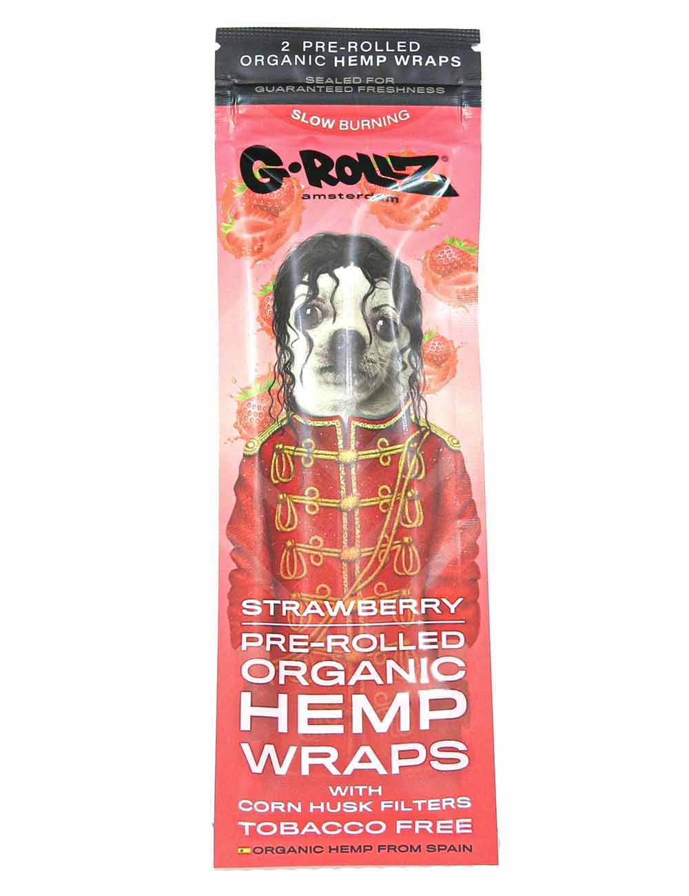 G-ROLLZ | 2x Strawberry Flavoured Pre-Rolled Hemp Wraps - 'Pop