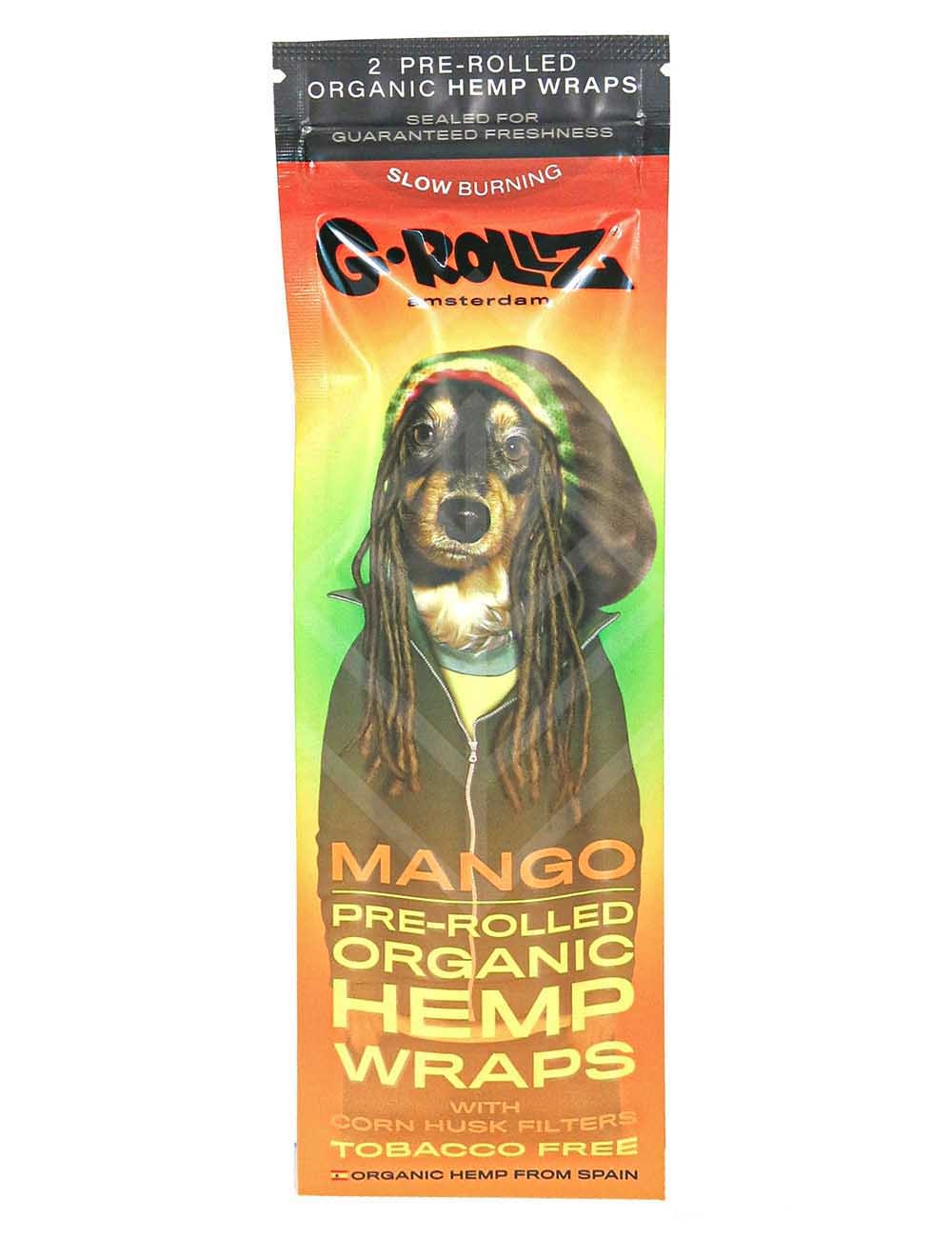 G-ROLLZ | 2x Mango Flavoured Pre-Rolled Hemp Wraps - Reggae